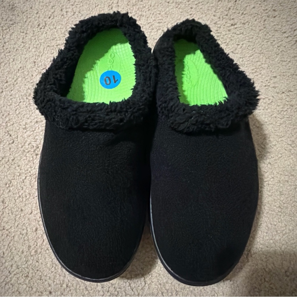 OOFOS OOcoozie Men’s 10 Mules Shoes Slides Sandals Slippers Slip Ons Black NEW - Picture 4 of 15